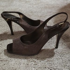 Ak Anne Klein slingback heels copper daisy 6.5